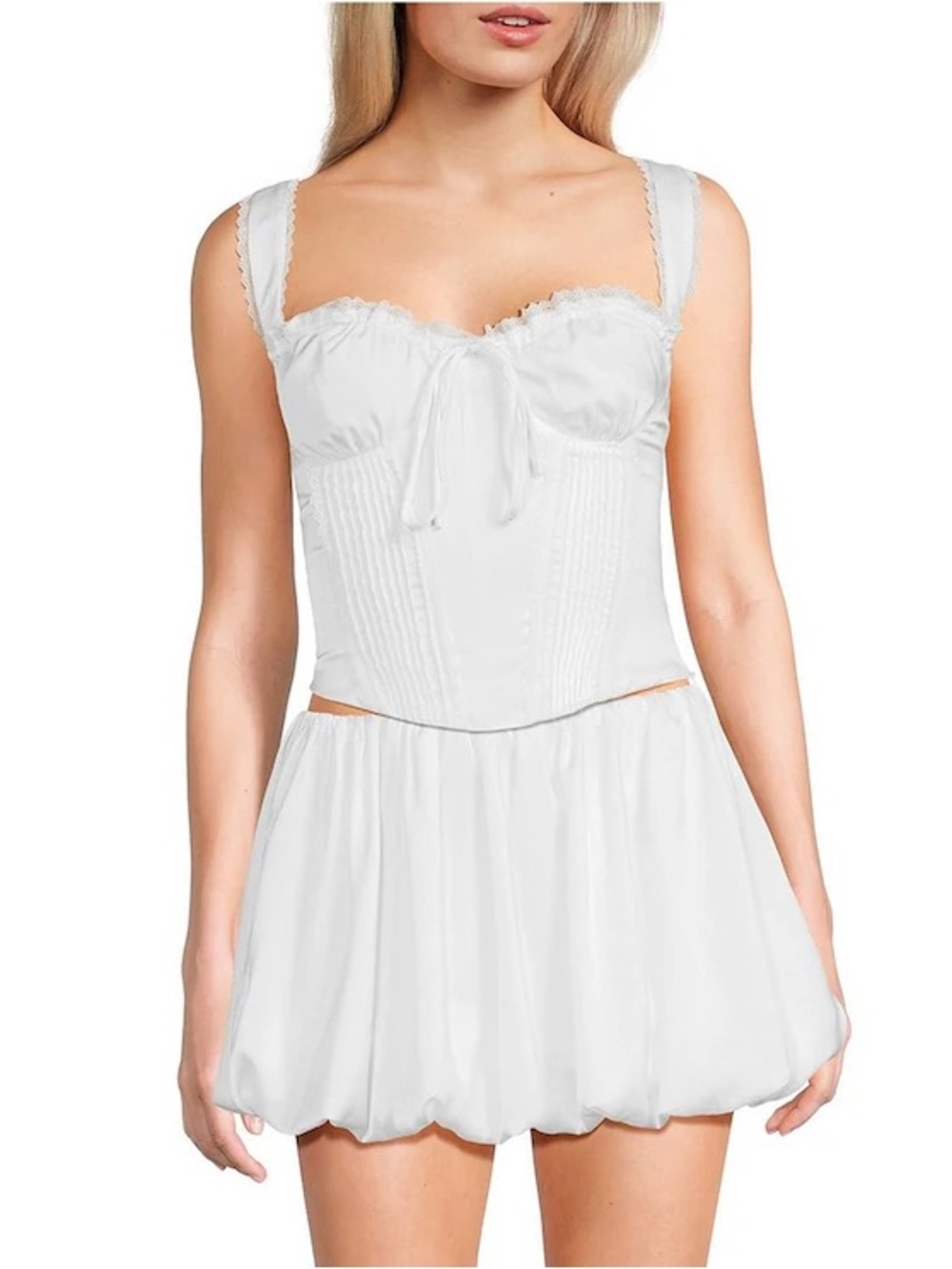 White Corset Babydoll Slip - Women Intimates